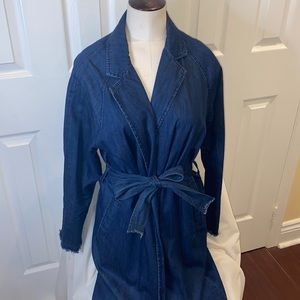 NWOT dark denim trench jacket